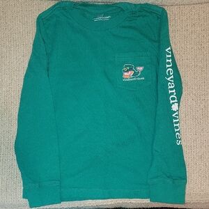 Vineyard Vines Kids Green Long Sleeve Tee